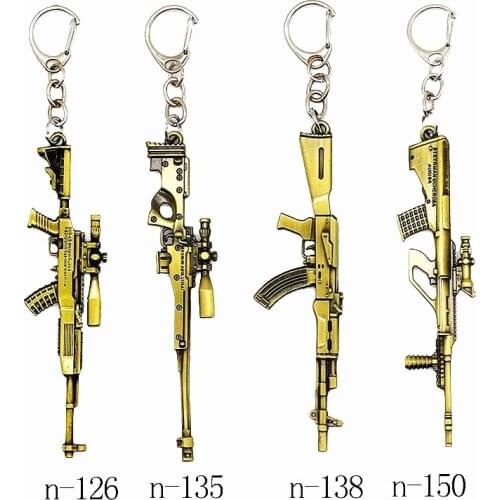 New Game PUBG Novelty Guns Keychain Pendant Trinket Sniper Key Holder PlayerUnknowns Battlegrounds Jewelry Souvenirs Gift Men