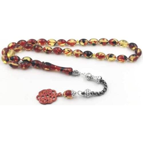 New Red Resin Tasbih muslim bracelet 33 prayerbeads islamic gift masbaha Arabic design Misbaha turkies accessories Rosary