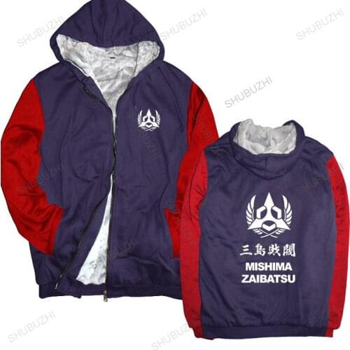 Autumn winter hoodies MISHIMA Zaibatsu Logo Tekken warm coat men shubuzhi hoody brand thick sweatshirt male tops