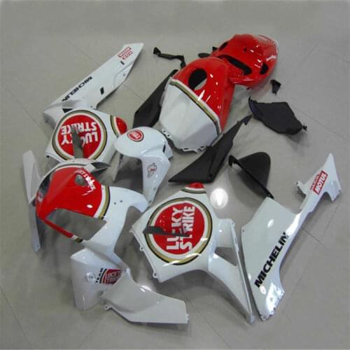 Injection ABS Plastic lucky red white Motorcycle Full Fairings For CBR600 CBR600RR F5 Year 05 - 06 2005 2006 Fairing Kits New