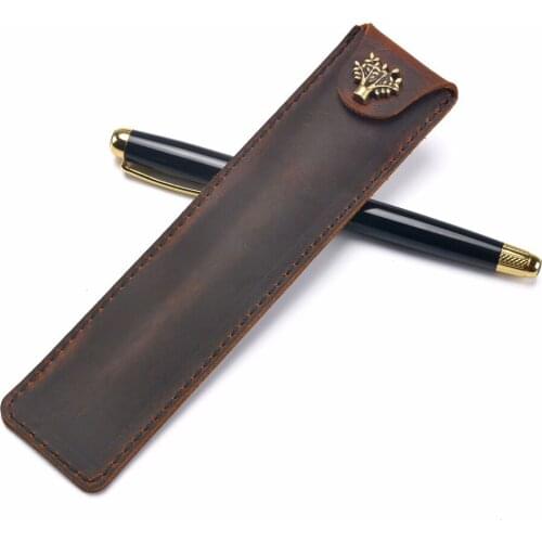 Handmade Genuine Leather Pen Bag Cowhide Pencil Bag Vintage Retro Style Accessories For Travelers Notebook Free shipping