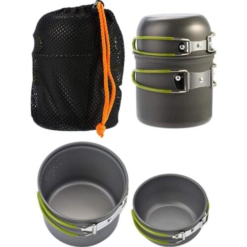 Ultralight Camping Cookware Utensils Outdoor Tableware Set Hiking Picnic Backpacking Camping Tableware Pot Pan 1-2persons