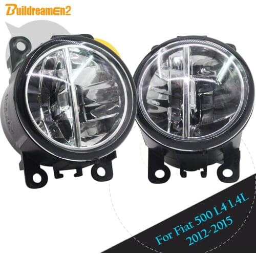 Buildreamen2 2 X Car Styling Front LED Fog Light Daytime Running Lamp DRL White 12V For Fiat 500 L4 1.4L 2012 2013 2014 2015