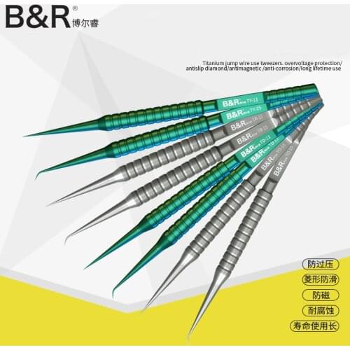 Precision Jump Wire Titanium Alloy Tweezers for Microsoldering Mobile Phone Motherboard BGA PCB IC Repair Tool