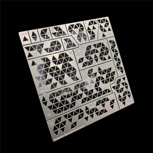 For 1/100 Gundam Models 1/35 Military Triangle Digital Camouflage Stenciling Template Leakage Spray Plate Model Tools AJ0035