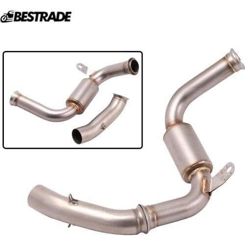 Motorcycle Deleted Catalyst Cat Exhaust Middle Link Connect Pipe Modified For Duke 125 250 390 RC390 2017-2020 Stainless Steel