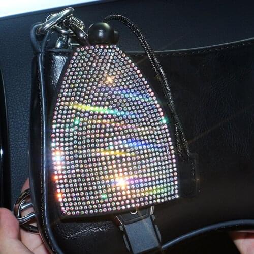 Universal Diamond Car Key Case Car Accessories for Girls Luxury Crystal Keychains Key Cover Bag Wallet for BMW Lada Benz