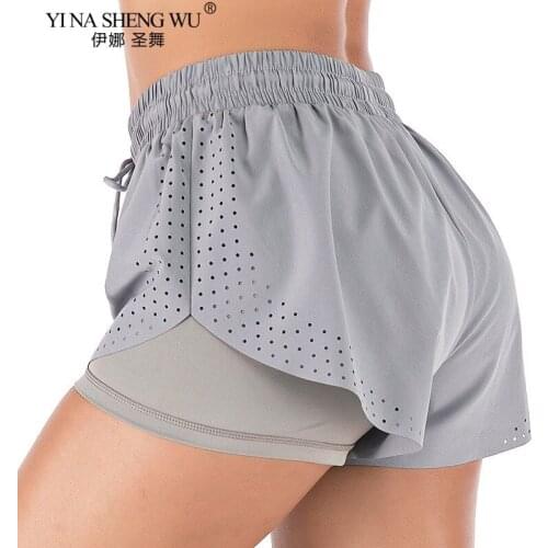 Women Workout Yoga Shorts Fitness Yoga Quick-dry Breathable Sport Shorts Female Running Gym Leggings Yoga Elastic Athletic Pants