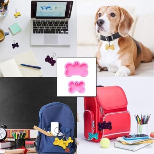 1 Set Pet Hanging Sign Epoxy Resin Mold Love Bear Palm Bones Round Cat Head Keychain DIY Crafts Jewelry Silicone Mould