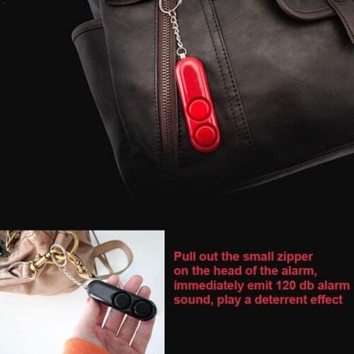 120dB Self Defense Anti-rape Device Dual Speakers Loud Bag Attack Personal Alertor Safety Security Keychain Pendant Alarm L5D1