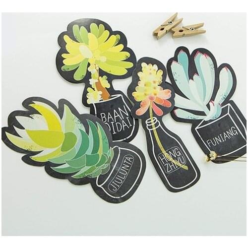 30pcs plant drawing on blackboard style card multi-use as Scrapbooking party invitation DIY gift card message card postcard