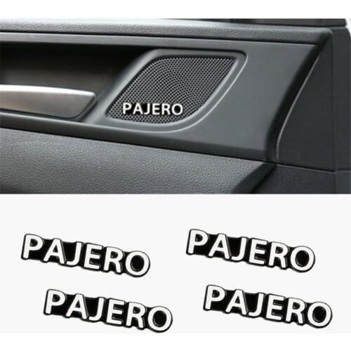 4pcs 3D aluminum speaker stereo speaker badge emblem Sticker for Mitsubishi Pajero 2 3 4 Accessories
