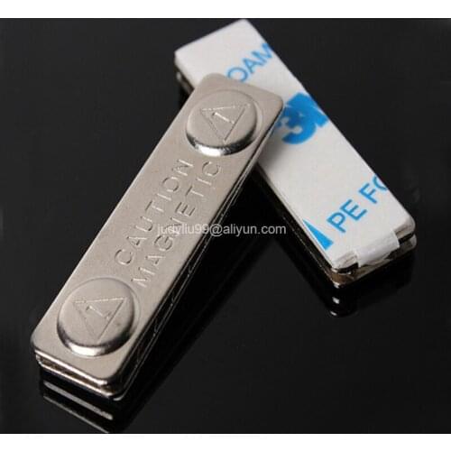 50pcs promotion Silver Magnetic Name Tag/ID Badge Holder 2-Magnet Fastener