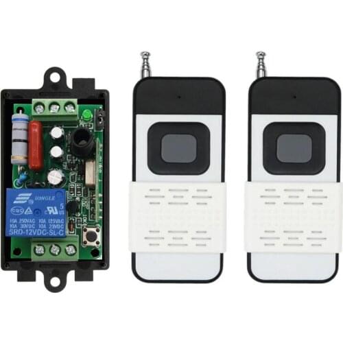 AC 220 V 10 A 1 channel RF Wireless Remote Control light switch 1 Receiver +2 Transmitter power on/off 100m