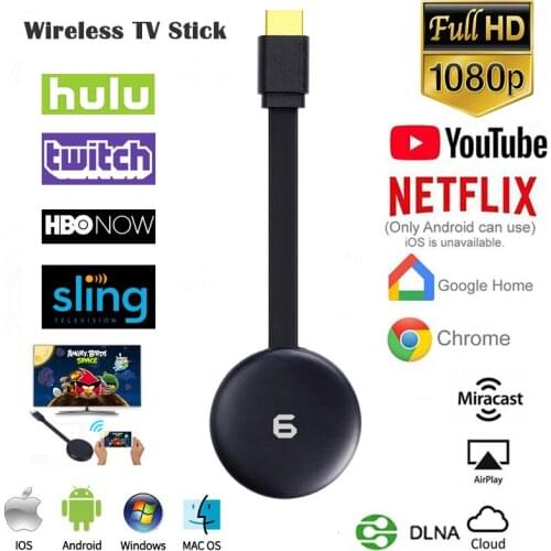 1080P Wireless WiFi Display Dongle TV Stick Video Adapter Airplay DLNA Screen Mirroring Share for iPhone iOS Android Phone to TV