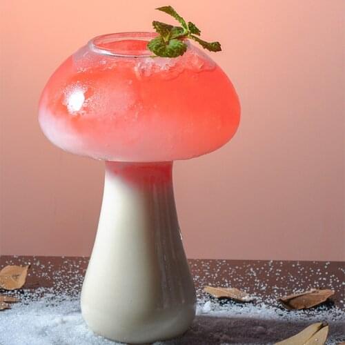 3Pcs Mushroom Cocktail Glass Molecular Gastronomy Bar Rectification Bartender Special Beer Wine Glasses Goblet Cooler Cup Tipsy