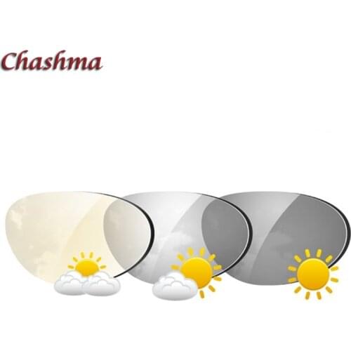 Chashma Brand Chameleon1.61 Index Photochromic Glass Anti Reflective UV Anti Scratch Transition Gray and Brown Lenses for Eye