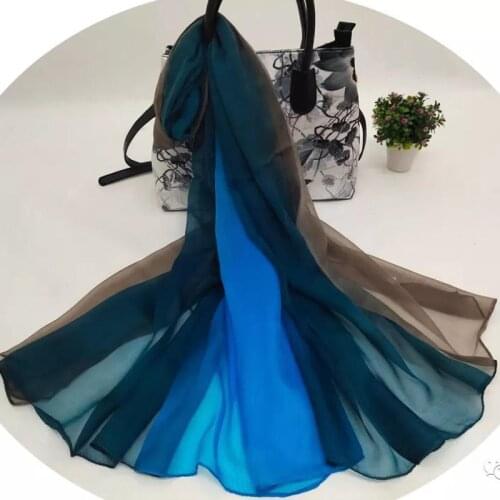 DANKEYISI Women Luxury Pure Silk Scarf Shawl Women Spring Autumn Long Scarves Ladies Brand 100% Silk Neck Scarf Female Foulard