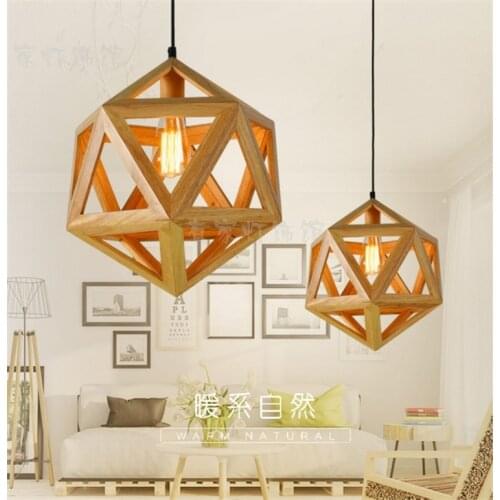Front desk wooden pendant light Solid Wooden Nordic solid wood living room bedroom dining room hot pot shop MZ50