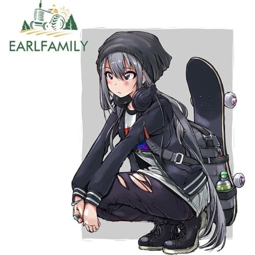EARLFAMILY 13cm x 9.9cm for Skateboard Girl Car Sticker Bumper Window Fashion Fine Camper Snowboard Decal Vinyl Waterproof Decor