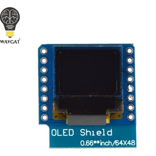ESP32 Minikit OLED Shield for WAVGAT D1 mini 0.66" inch 64X48 IIC I2C