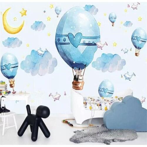 Cartoon hot air balloon background wall high-grade wall cloth factory wholesale wallpaper mural photo wall