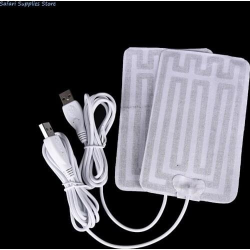 2pc 5V Carbon Fiber Heating Pad USB Heating Film Electric Infrared Fever Heat Mat Winter Warm Arm Waist Heat Glove
