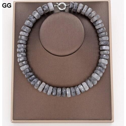 GuaiGuai Jewelry 22'' Natural Cloudy Quartz Faceted Rondelle Nugget Necklace