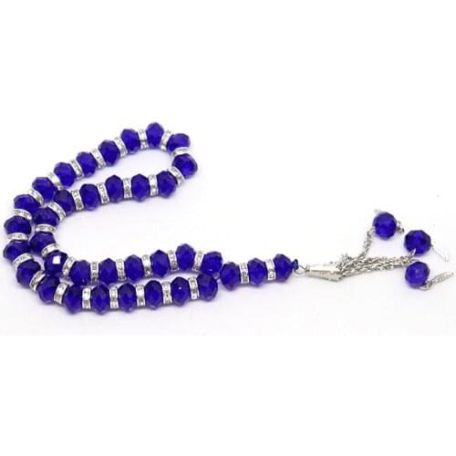 Crystal piece hanging three beads pendant style Middle East Islam Muslim prayer beads, many colors, random color mixing