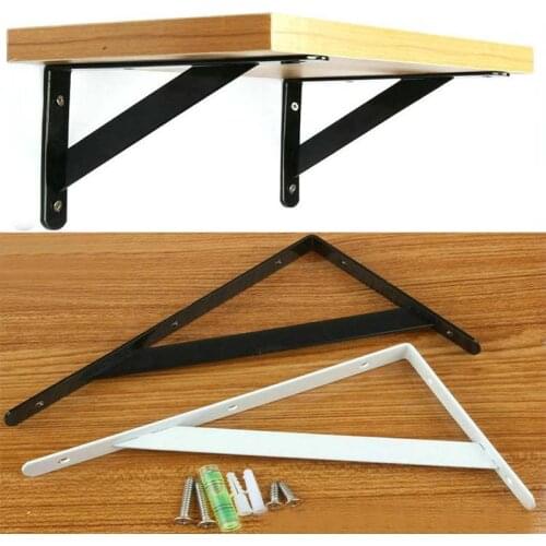 2pcs Metal Shelf Bracket L Shape Thickened Corner Brace Shelf Right Angle 6-20 inch Bracket for Commodity Furniture Fitting