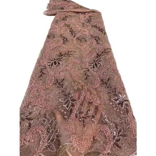 SJ Lace African Sequins Lace Fabric 2021 High Quality Lace French Tulle Lace Material Nigerian Lace Fabrics For Wedding x5-68