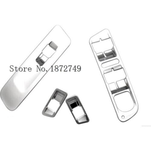 LEFT hand drive! Chromed inside window switch Cover 4pcs For Volkswagen Tiguan 2015 2014 2013 2012 2011 2010