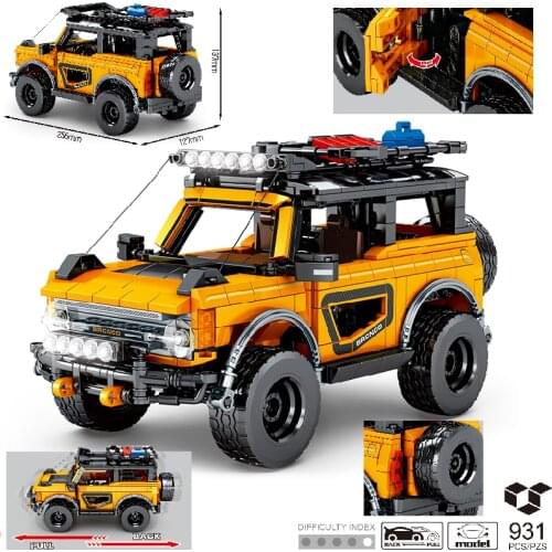 MOC 931pcs City Classic High-Tech Car Off-Road Vehicle Speed Champions Building Blocks Bricks Model DIY Toys for Kids Gifts