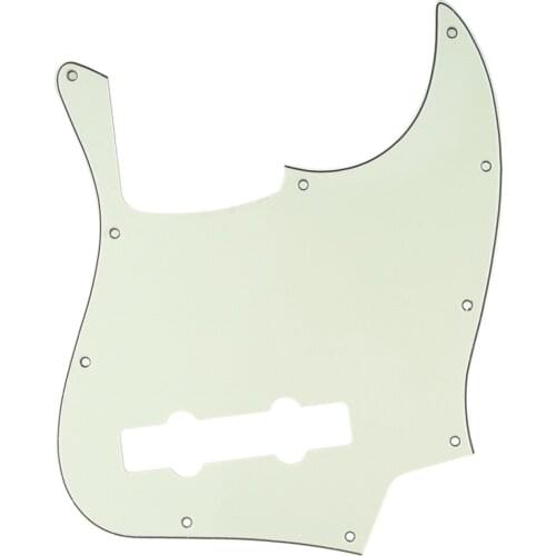 Musiclily Pro 5-String 10-Hole Contemporary J Bass Pickguard for Fender Mexican Jazz Bass, 3Ply Mint Green