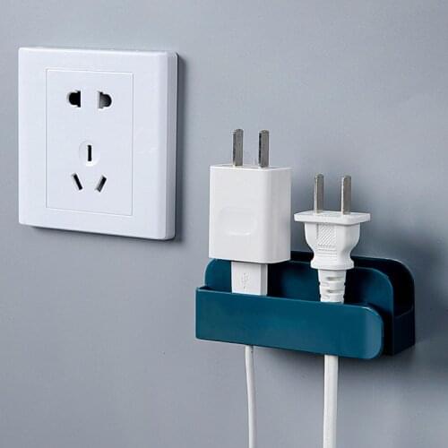 Power Cord Wall Socket Holder Adhesive Mobile Phone Holder Charging Stand Storage Rack