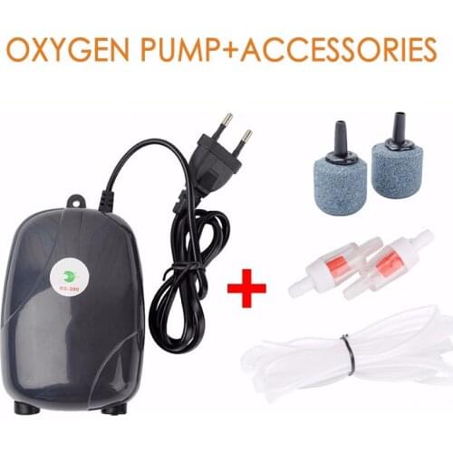 NICREW New Aquarium Air Pump Fish Tank Mini Compressor Single Double Outlet with Check Valve Tube Aquatic Accessories 220V 3W 5W