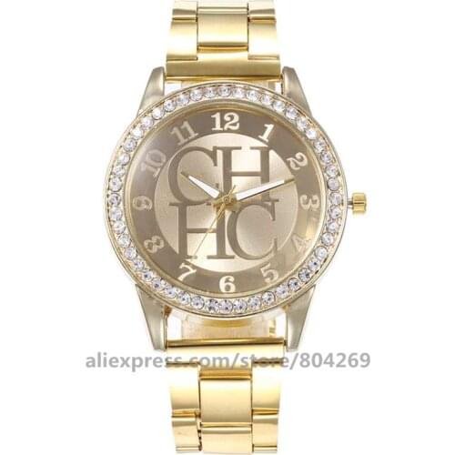 Wholesale Man Alloy Rhinestone Analog Quartz Wrist Watch Top Brand Luxury Mens Business Wrist Watches 920382 CHHC