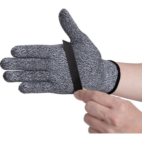 1 Pair Outdoor Fishing Hunting Gloves Hppe Fabric Cut Resistant Protective Knife Anti-cutting Protection Steel Wire Mesh Gloves