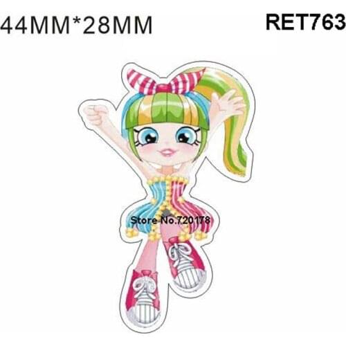 44*28MM Girl Resin Planar Cartoon Flatback Resin Cabochon Hairbow DIY Crafts Accessories 50pcs RET763H