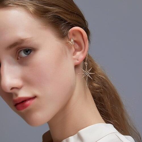 Fake piercing Earring sfashion jewelry 2020 Accessories clip on earrings butterfly hanging flower best friend drop earrings