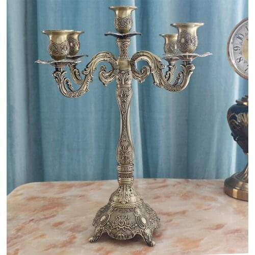 Neoclassical alloy candle table retro home wedding decorations Dinner candlestick votive candle holders decoracion para iglesia