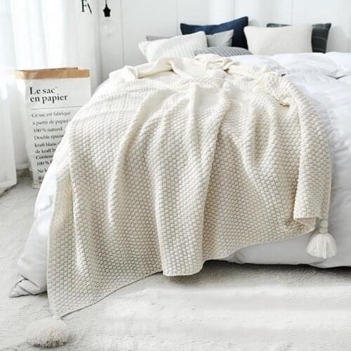 Thread Blanket Knitted Travel Blanket Tassels Air Condition Blankets Decorative Throw Blankets For Bed Sofa Home Textile