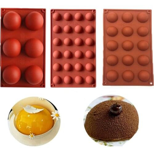 Chocolate Silicone Moulds 3pcs/Set Hemisphere Shape 6/15/24 Holes Food Grade Baking Accessories Candy Mold Bakeware Kitchen Gadg