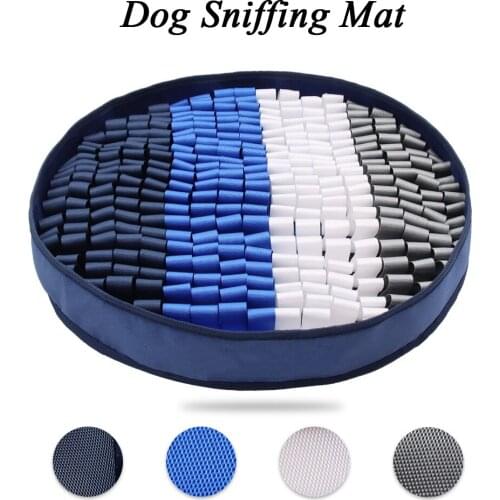 Dog Snuffle Mat Pet Sniffing Training Bed Round Shape Oxford Pads Dog Mat Relieve Stress Nosework Puzzle Toy Pet Nose Pad