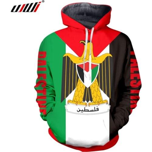 UJWI Free Palestine Big slogan Hoodie Harajuku Men Sweatshirts Man Aesthetic Top 3D Plus Size Gothic Oversized Sweatshirt S-6XL
