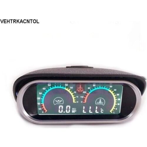 VEHTRKACNTOL 2 Functions 12v/24v Truck Car Oil Pressure Gauge + Water Temperature Gauge Meter