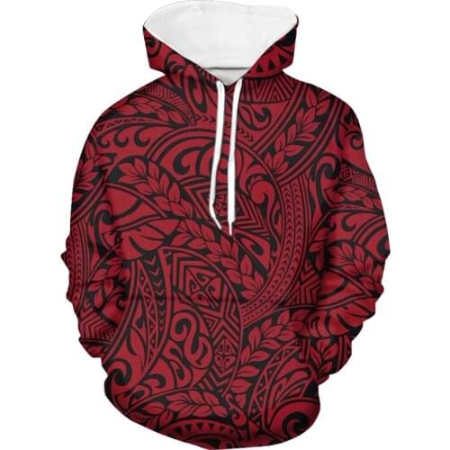 POD Polynesian Samoan Style Printing Pattern Women Long Sleeve Hoodie Print Fall Girl Fashion Leisure Hooded Hoodies