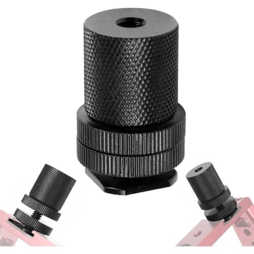 1/4 to 1/4"-20 Female Screw Cold Shoe Adapter Double Layer Flash Tripod Camera Mount Barrel Nut Connector for DSLR Light Monitor