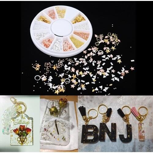 1 Box Gold Silver Nail Art Metal 3D Mix Frame Jewelry Filling UV Resin Epoxy Mold Making Filling For DIY Crafts Jewelry Making