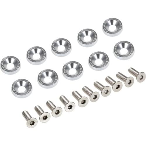 10PCS Billet Aluminum Fender Bumper Washer Universal Bolt Engine Bay Dress Up Kit Screw Bolt Car Styling